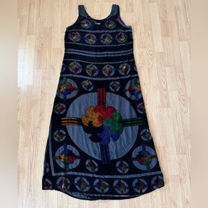 VTG Citron Santa Monica Velvet Semi Sheer Maxi Dress 90s Fashion Size M Luxury